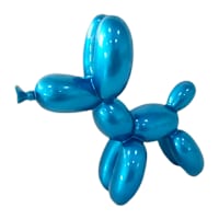 Metallic Blue Balloon Dog Outdoor Garden Statue, 4"