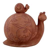Honeybloom Snail Stack Outdoor Garden Statue, 13"