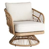 Paloma Swivel Patio Armchair Taupe Wicker with Sand Cushions