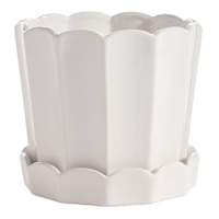 Providence Eloise White Ceramic Indoor Planter, Medium