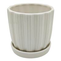 Honeybloom Indoor White Ceramic Planter, 5"