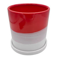 Sunny Club Indoor Red Ceramic Ombre Planter, 6"