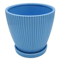 Sunny Club Indoor Blue Ribbed Planter, 6"