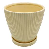 Sunny Club Indoor Yellow Ribbed Planter, 6"