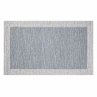 (A529) Linwood Blue Tufted Area Rug with Border, 3x5