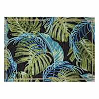 (E534) Santa Monica Palm Tufted Outdoor Area Rug, 5x7