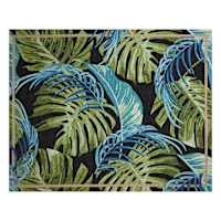 (E534) Santa Monica Palm Tufted Outdoor Rug, 8x10