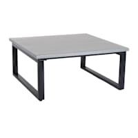 Soho Black Metal with Cement Top Patio Coffee Table