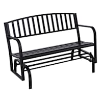 Double Steel Patio Glider, Black
