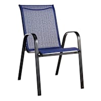 Stackable Sling Patio Chair, Navy Blue