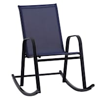 Stackable Sling Patio Rocking Chair, Navy Blue