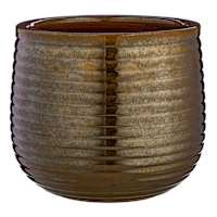 Shine Brown Outdoor Planter, Small