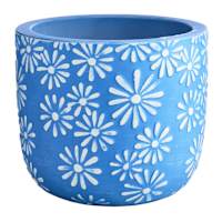 Sunny Club Daisy Blue Outdoor Planter, 7.5"
