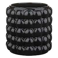 Crosby St. Indoor Black Bubble Planter, 6"