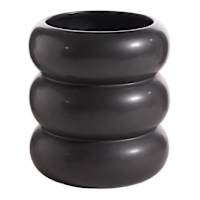 Crosby St. Indoor Black Modern Rib Planter, 6"