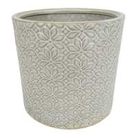 Found & Fable Indoor Ceramic Medallion Flower Planter, 6"