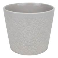 Found & Fable Indoor Grey Ceramic Medallion Planter, 5"