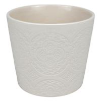Found & Fable Indoor Cream Ceramic Medallion Planter, 5"