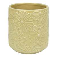 Sunny Club Indoor Yellow Ceramic Daisy Planter, 5"
