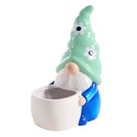 Sunny Club Indoor Green Hat Gnome Planter, 10"