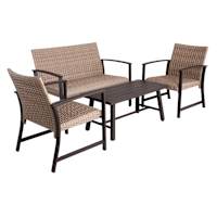 Winslow 4-Piece Seating Patio Set, Brown