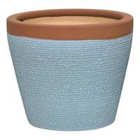 Honeybloom Indoor Blue Luka Texture Ceramic Planter, Medium
