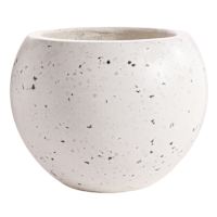 Crosby St. Indoor White Terrazzo Cement Planter, 12"