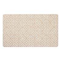 Tan & White Tiles Kitchen Mat, 18x30