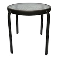 Wavy Glass Patio Side Table, Brown