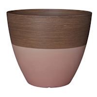 Honeybloom Pink Wood Grain Egg Planter, 12"