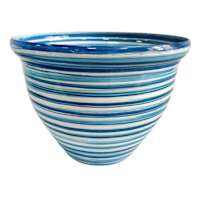 Sunny Club Blue Striped Outdoor Planter, 12"