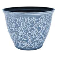 Providence Blue & White Scroll Planter, 7"