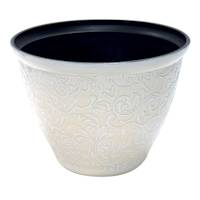 Providence White Scroll Planter, 7"