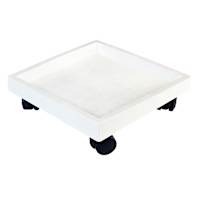 White Square Plastic Plant Saucer, 16"