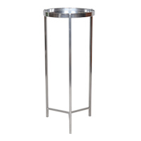 Crosby St. Silver Metal Plant Stand, Medium
