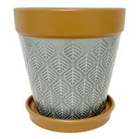 Indoor Sierra Planter Grey with Saucer, 6"