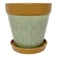 Indoor Sierra Green Planter with Saucer, 6"