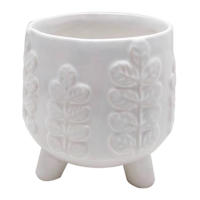 Honeybloom Indoor White Footed Ceramic Planter, 4"