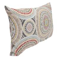 Multicolor Medallion Sandstone Lumbar Outdoor Throw Pillow, 14x20