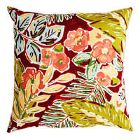 Tropical Cherry Oversized Square Outdoor Throw Pillow, 20"