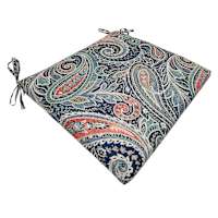 Denim Multicolor Paisley Outdoor Square Seat Cushion, 18x20