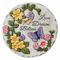 Butterfly Flower Outdoor Stepping Stone, 10"