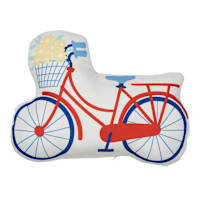 Sunny Club Bicycle Shaped Outdoor Throw Pillow, 18x15