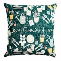 Honeybloom Love Grows Here Outdoor Throw Pillow, 18"