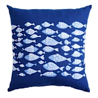 Honeybloom School of Fish Outdoor Throw Pillow, 18"