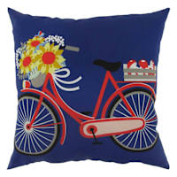 Sunny Club Mushroom Bike Outdoor Throw Pillow, 16"