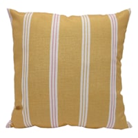 Honeybloom Yellow Striped Outdoor Throw Pillow, 16"