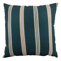 Honeybloom Dark Green Stripe Outdoor Throw Pillow, 16"
