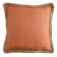 2-Pack Terracotta Jute Trim Outdoor Throw Pillow, 18"