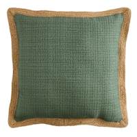 2-Pack Endive Jute Trim Outdoor Throw Pillow, 18"